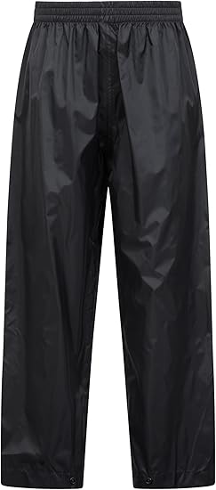Mountain Warehouse Pakka Kids Waterproof Over Trousers - Taped Seams Rain Pants, Lightweight, Rip-Stop, Packaway Bag - for Spring Summer, Walking, Travelling
