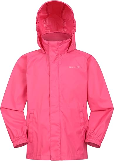 Mountain Warehouse Pakka Kids Waterproof Jacket - Wind Resistant, Lightweight,Breathable Rain Coat for Girls & Boys, Packaway Bag - For Rain, Spring Summer