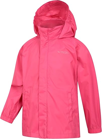 Mountain Warehouse Pakka Kids Waterproof Jacket - Wind Resistant, Lightweight,Breathable Rain Coat for Girls & Boys, Packaway Bag - For Rain, Spring Summer