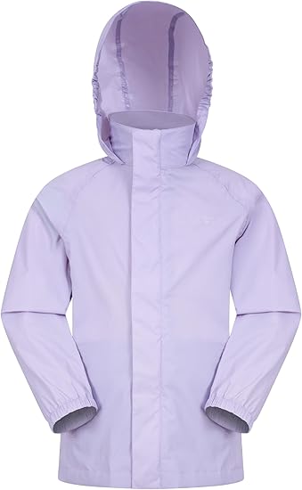 Mountain Warehouse Pakka Kids Waterproof Jacket - Wind Resistant, Lightweight,Breathable Rain Coat for Girls & Boys, Packaway Bag - For Rain, Spring Summer