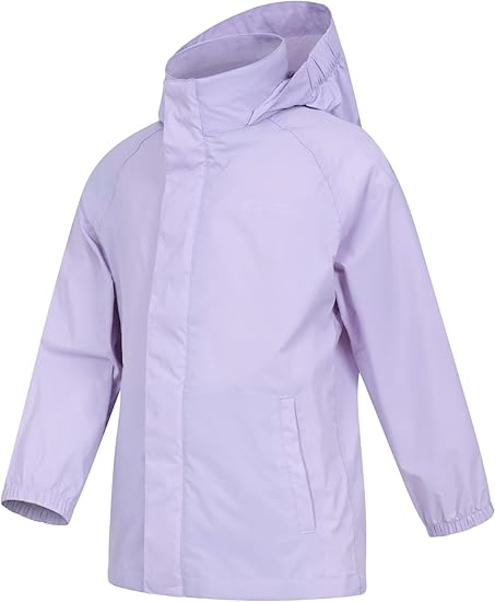 Mountain Warehouse Pakka Kids Waterproof Jacket - Wind Resistant, Lightweight,Breathable Rain Coat for Girls & Boys, Packaway Bag - For Rain, Spring Summer