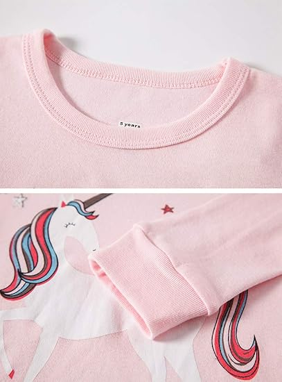 TEDD Girls Christmas Pyjamas Set Toddler Clothes Sleepwear Animal Printed Nightwear Winter Long Sleeve Pjs 2 Piece Outfit Xmas Gift for Kids